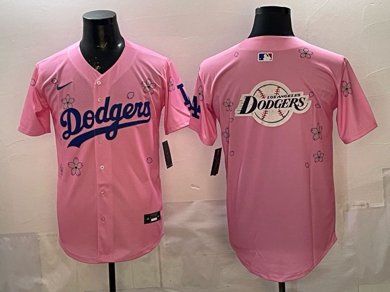 Men Nike 2026 Los Angeles Dodgers Blank Pink Sakura Edition Game MLB Jersey 0017